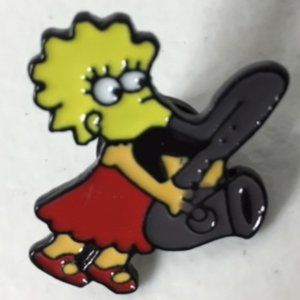 Lisa Simpson Saxophone Pin Lapel Cartoon 90s